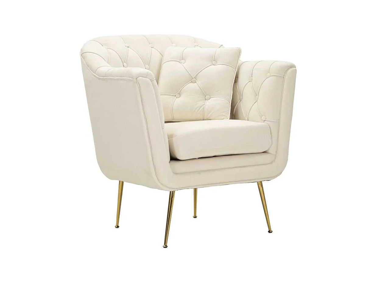 Fauteuil en tissu capitonné Budapest 88 x 83 x 91 cm