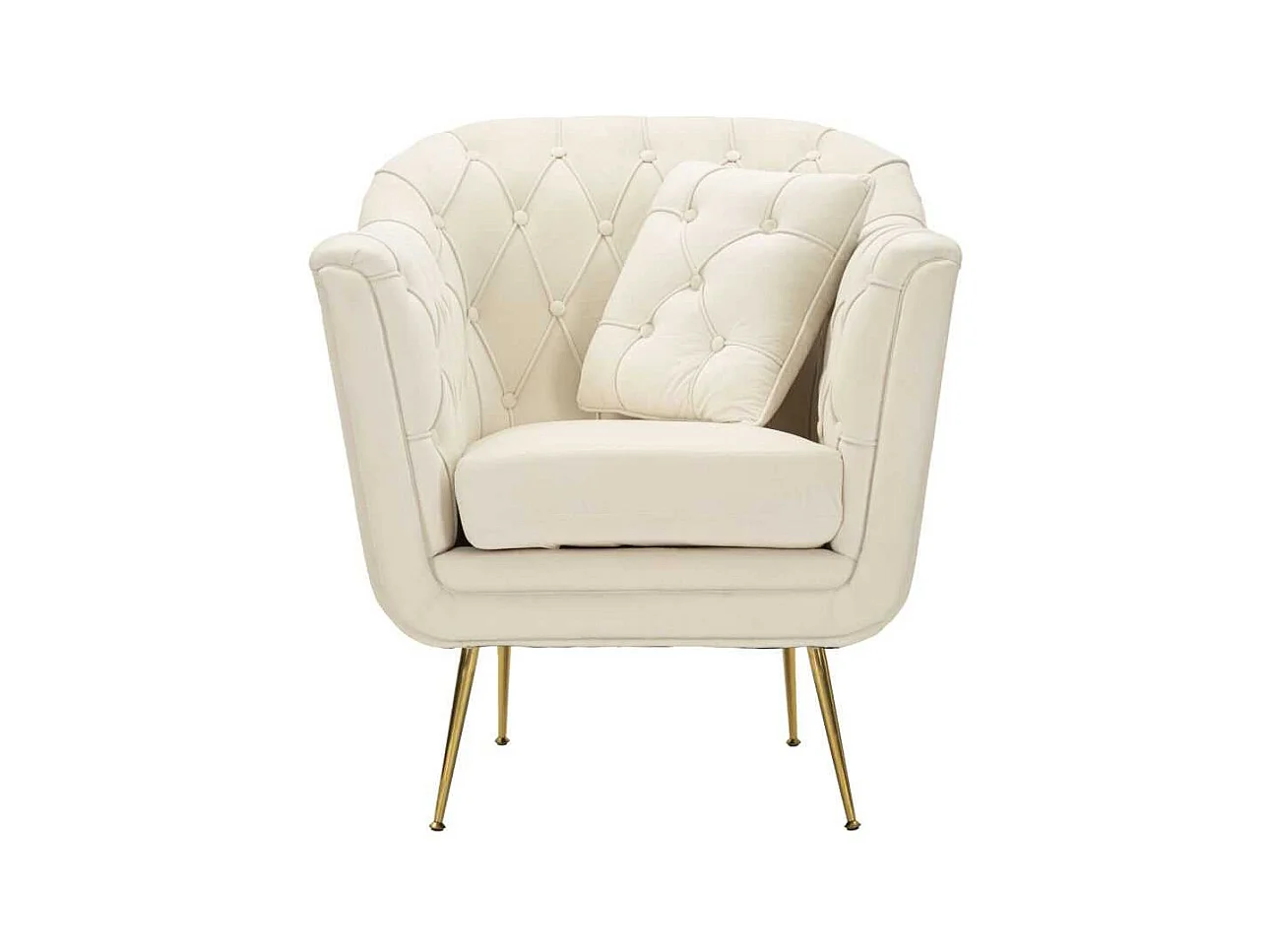 Fauteuil en tissu capitonné Budapest 88 x 83 x 91 cm