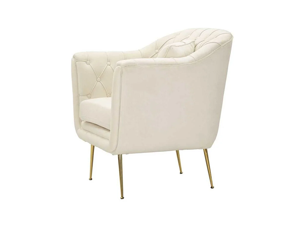 Fauteuil en tissu capitonné Budapest 88 x 83 x 91 cm