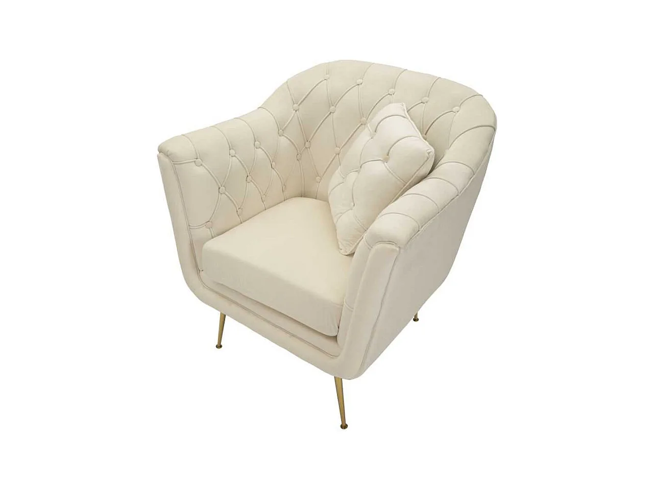 Fauteuil en tissu capitonné Budapest 88 x 83 x 91 cm