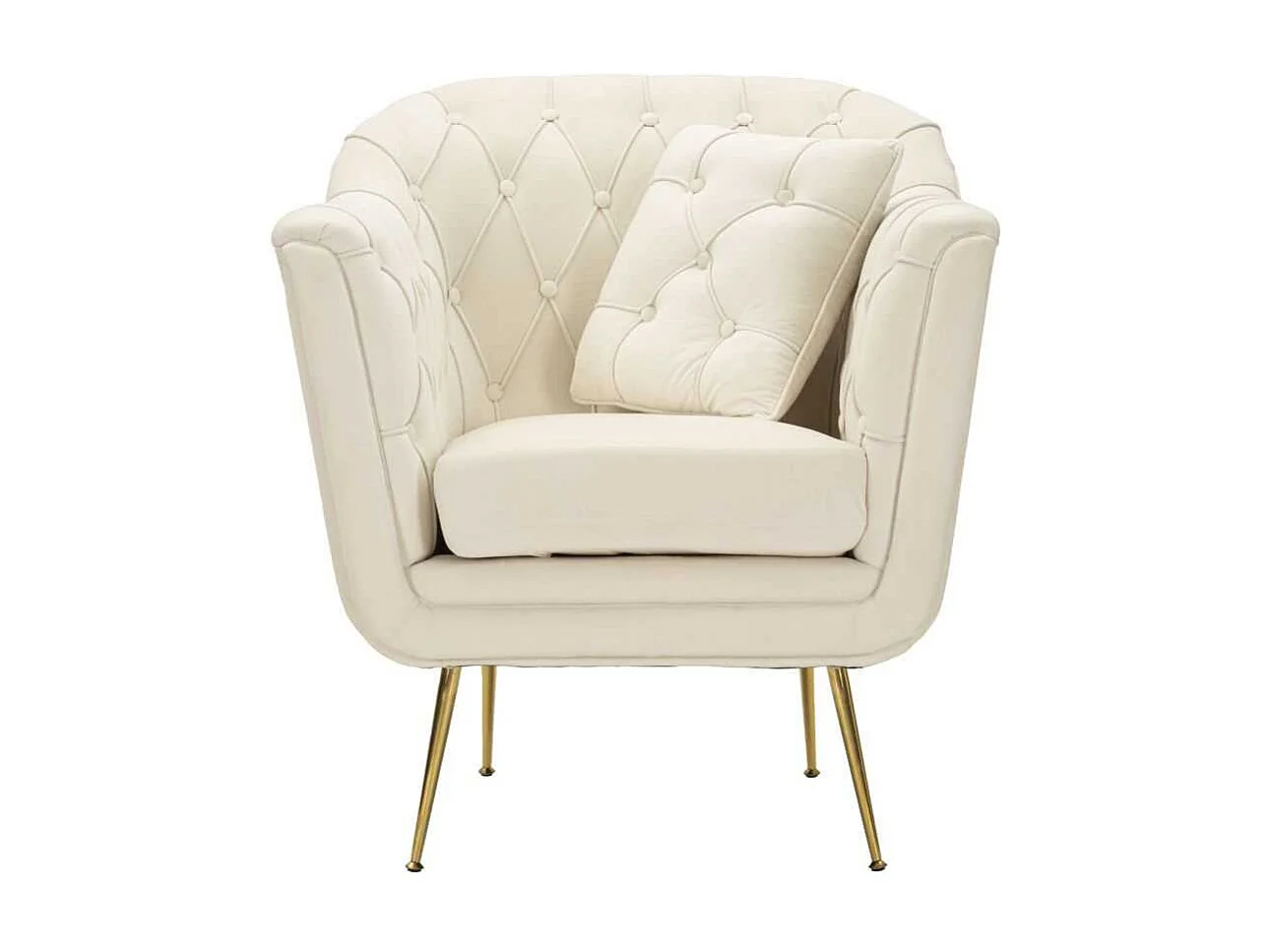 Fauteuil en tissu capitonné Budapest 88 x 83 x 91 cm