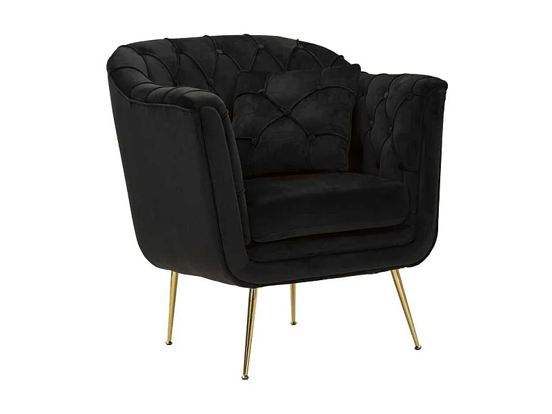 Fauteuil en tissu capitonné Budapest 88 x 83 x 91 cm