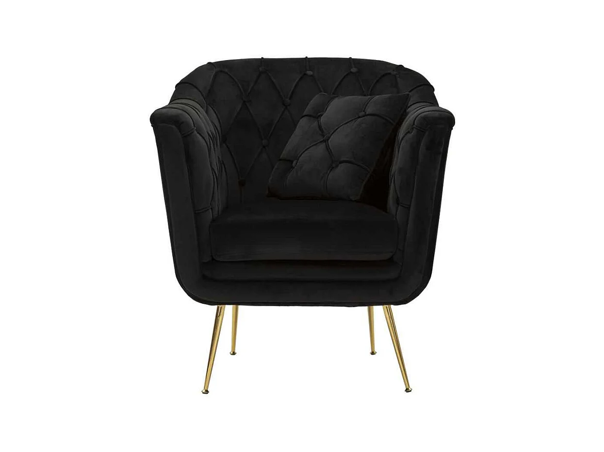 Fauteuil en tissu capitonné Budapest 88 x 83 x 91 cm