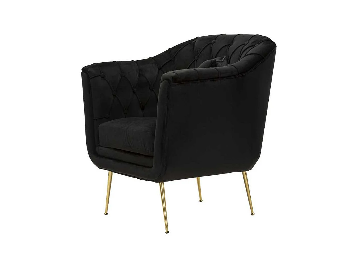 Fauteuil en tissu capitonné Budapest 88 x 83 x 91 cm