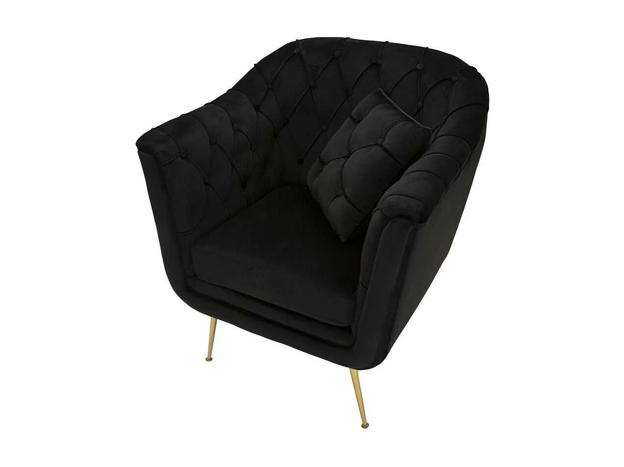 Fauteuil en tissu capitonné Budapest 88 x 83 x 91 cm