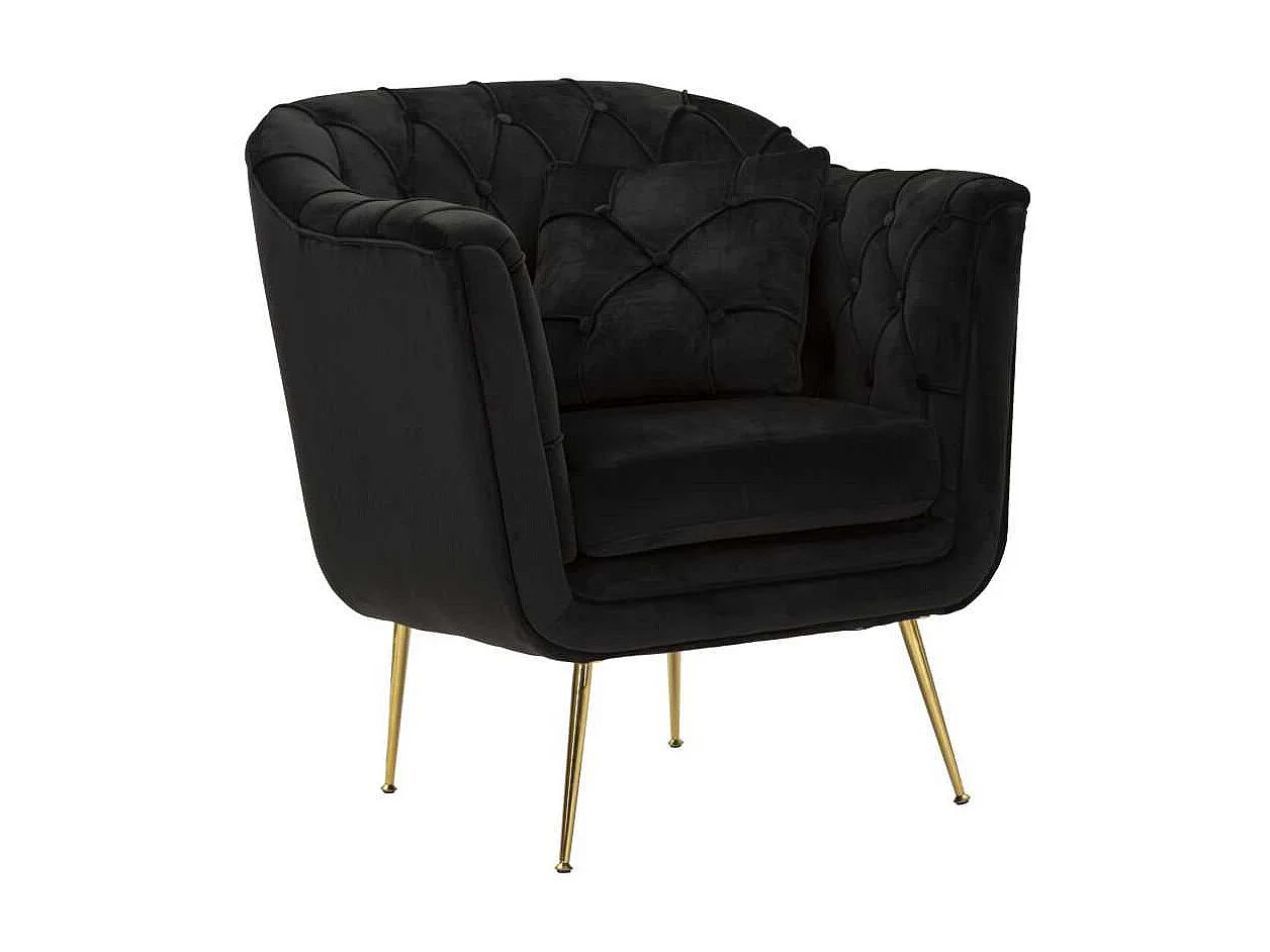 Fauteuil en tissu capitonné Budapest 88 x 83 x 91 cm