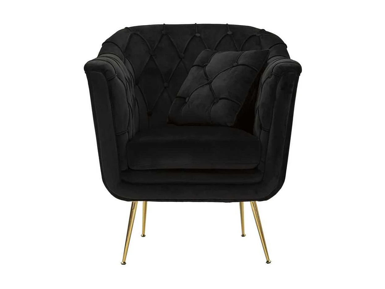 Fauteuil en tissu capitonné Budapest 88 x 83 x 91 cm