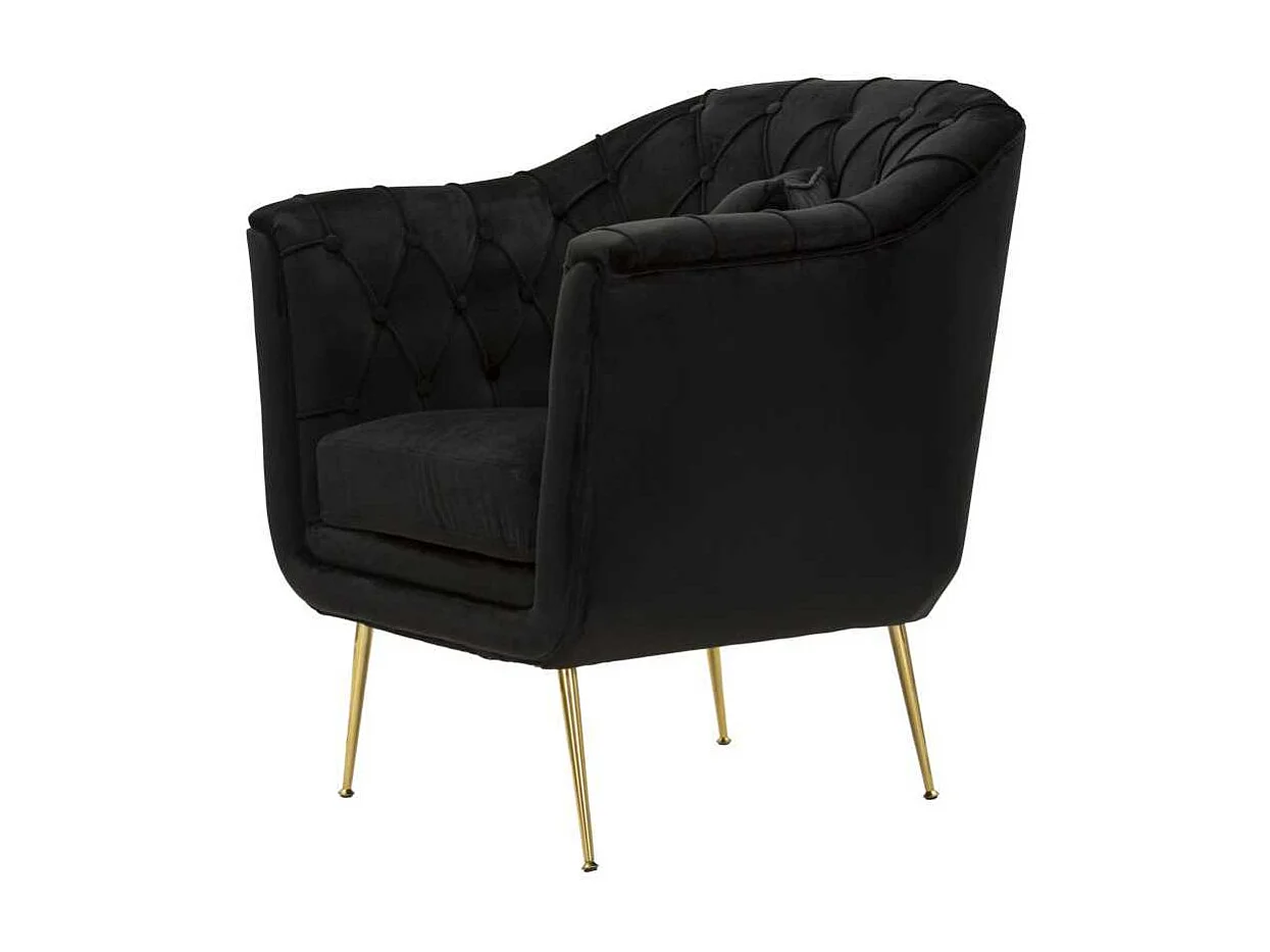 Fauteuil en tissu capitonné Budapest 88 x 83 x 91 cm