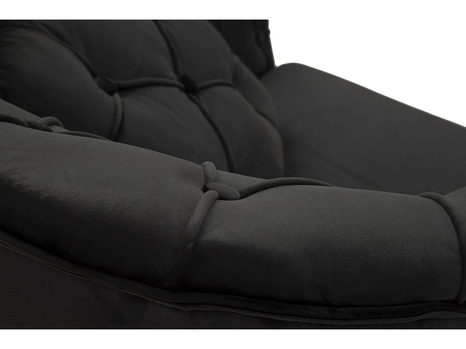 Poltrona in tessuto e metallo color nero con cuscino (88 x 83 x 91 cm)