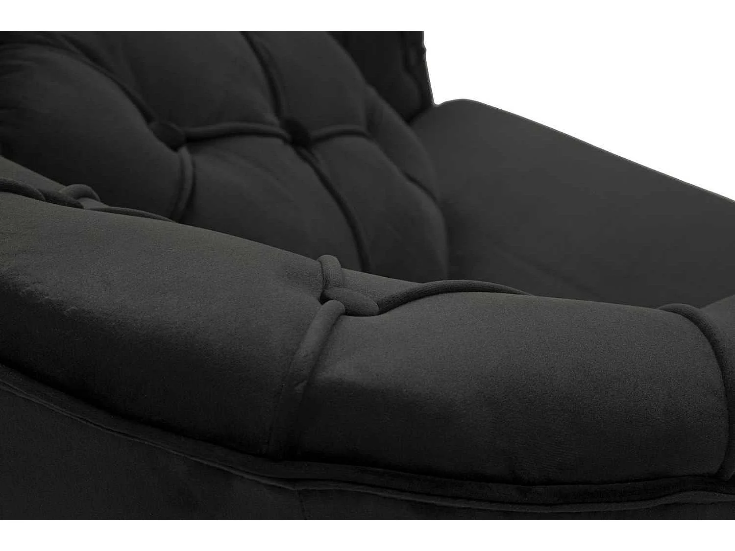 Fotel tapicerowany Budapest Cushion, kolor czarny, poliester, 88 x 83 x 91 cm, do salonu