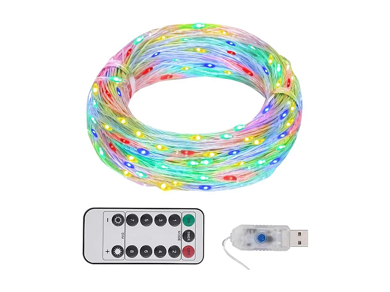Cordão de luzes com 150 LED 15 m multicor