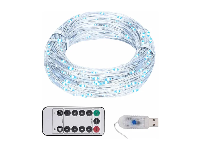 Cordão de luzes com 150 LED 15 m branco frio