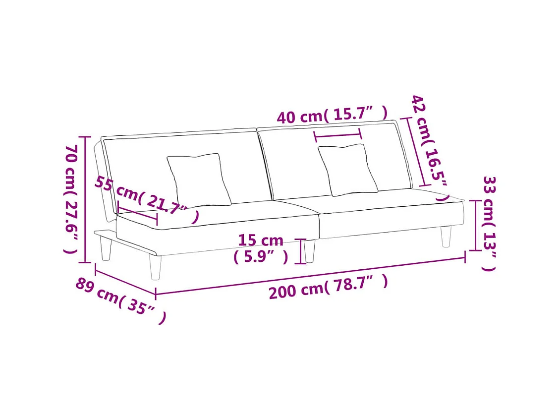 Divano Letto Rosa in Velluto