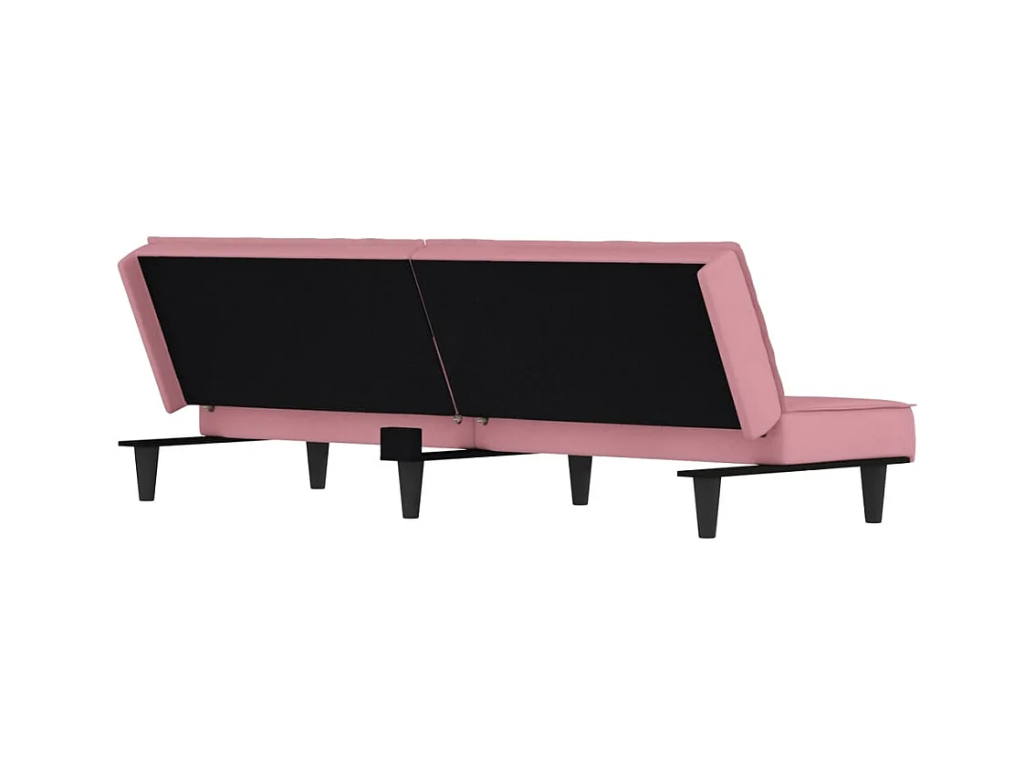 Divano Letto Rosa in Velluto