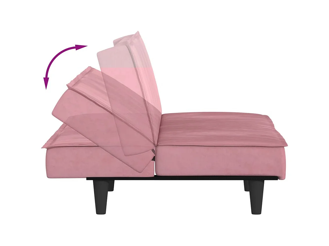 Divano Letto Rosa in Velluto