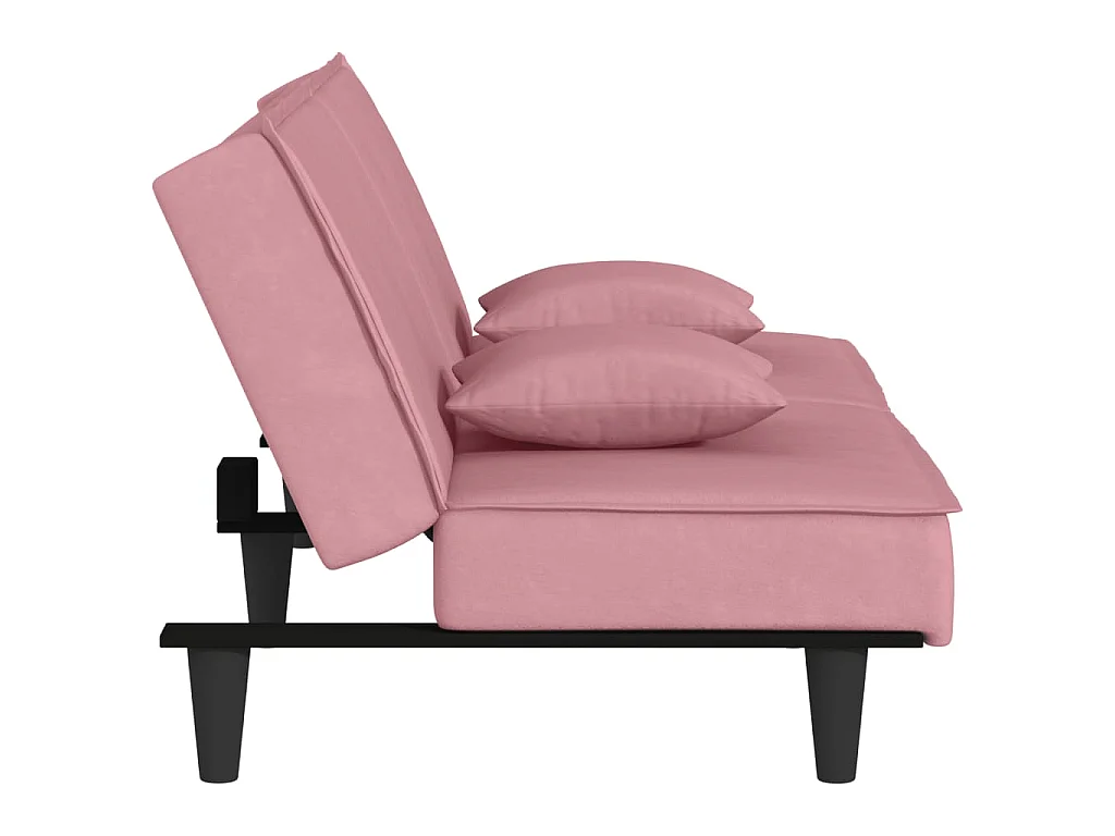 Canapé-lit rose velours