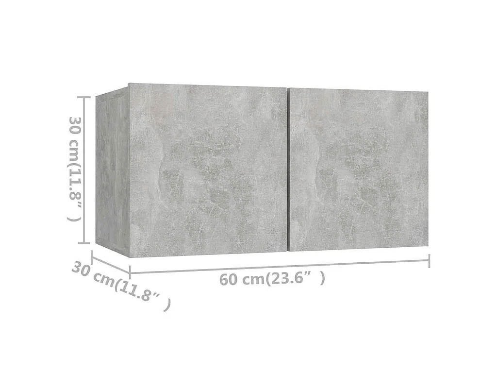 Set de muebles de salón 6 pzas madera ingeniería gris hormigón