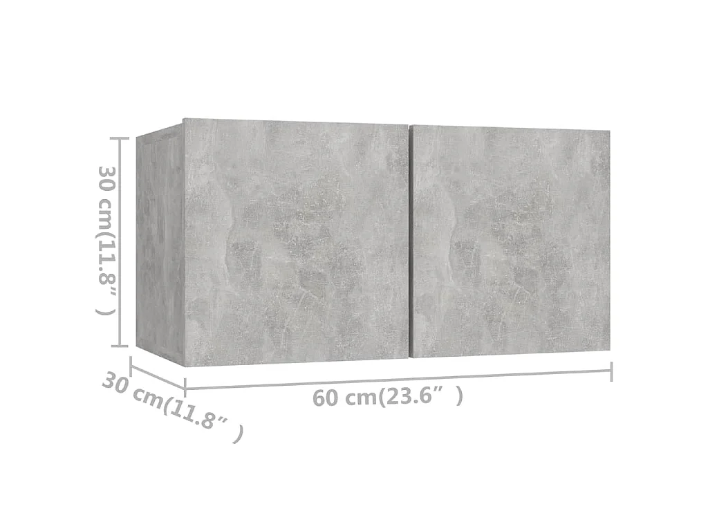 10-tlg. TV-Schrank-Set Betongrau Holzwerkstoff