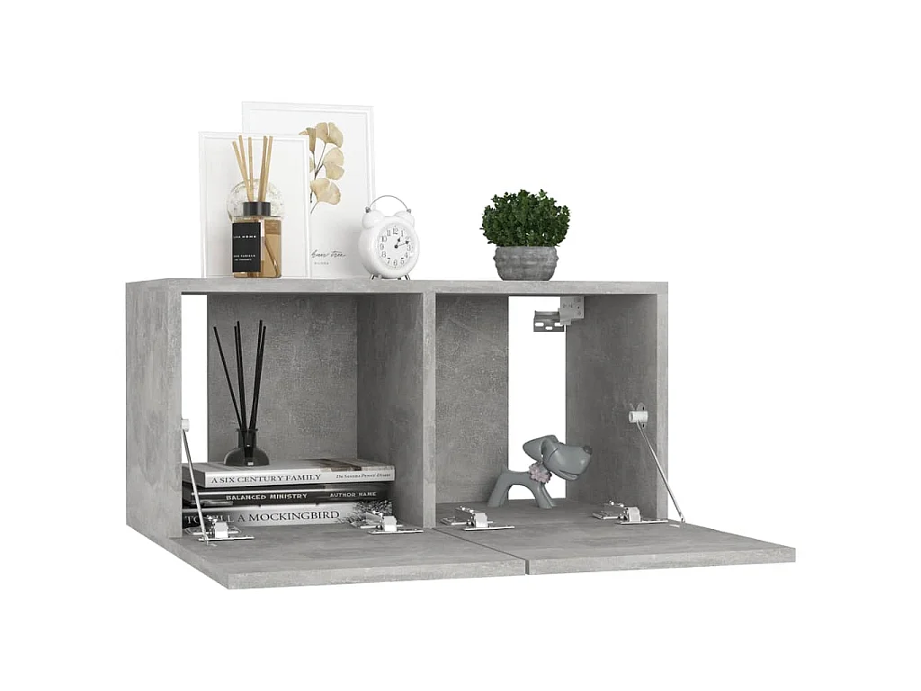 10-tlg. TV-Schrank-Set Betongrau Holzwerkstoff