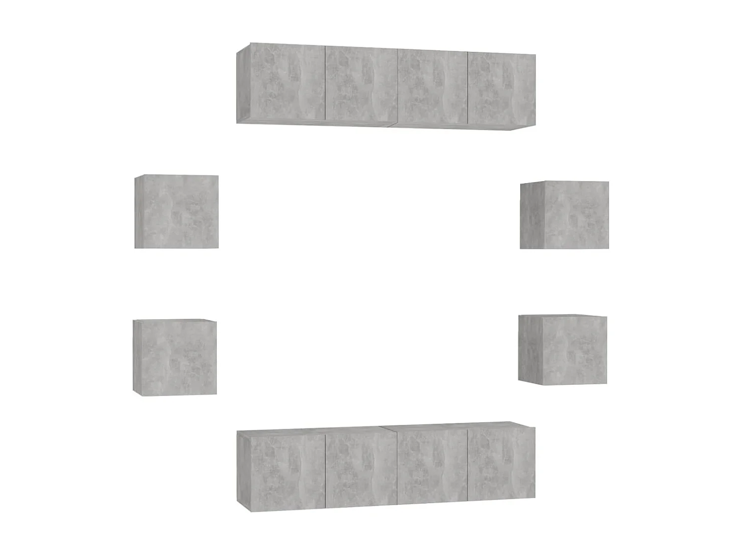 8-tlg. TV-Schrank-Set Betongrau Holzwerkstoff