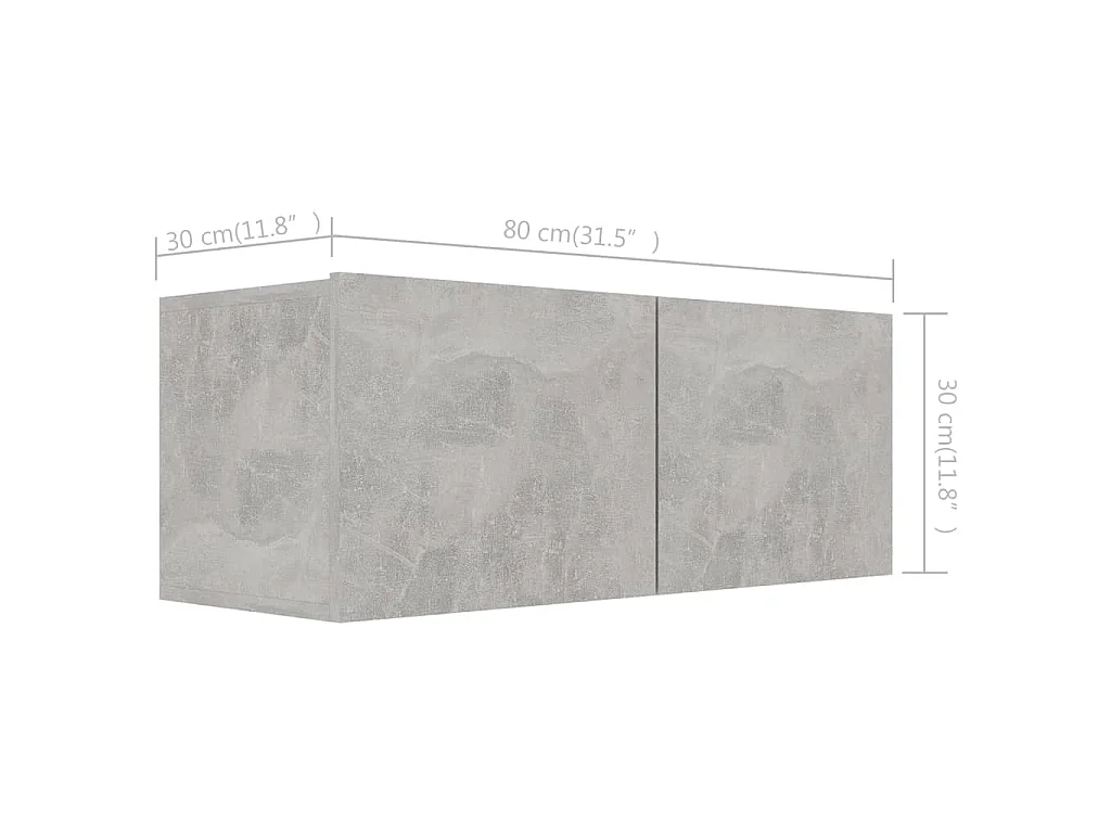 6-delige Tv-meubelset spaanplaat betongrijs