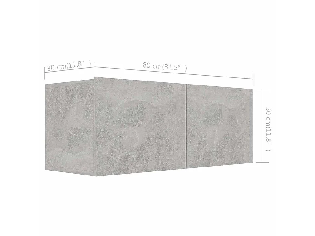 6-tlg. TV-Schrank-Set Betongrau Holzwerkstoff
