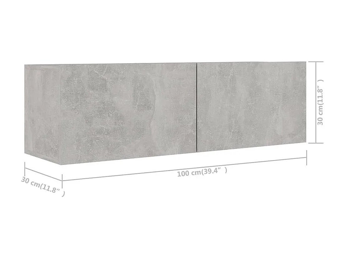 Ensemble de meuble TV 5 pcs Gris béton Bois d'ingénierie