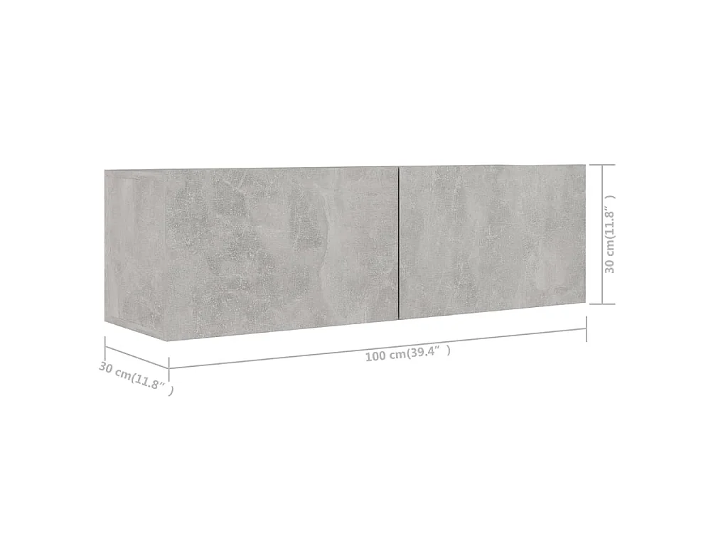 5-delige Tv-meubelset spaanplaat betongrijs