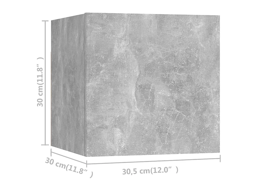 5-delige Tv-meubelset spaanplaat betongrijs