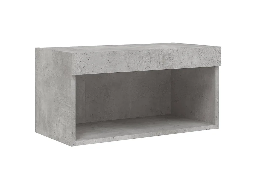 Set Mobili TV a Muro 6 pz con Luci LED Grigio Cemento