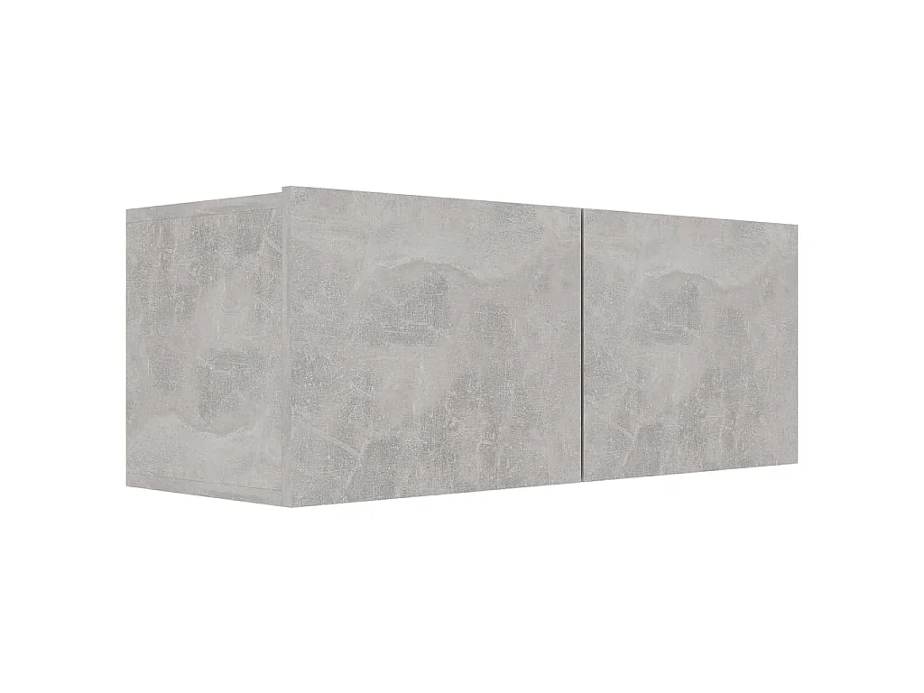 7 pcs conjunto de móveis de TV contraplacado cinzento cimento