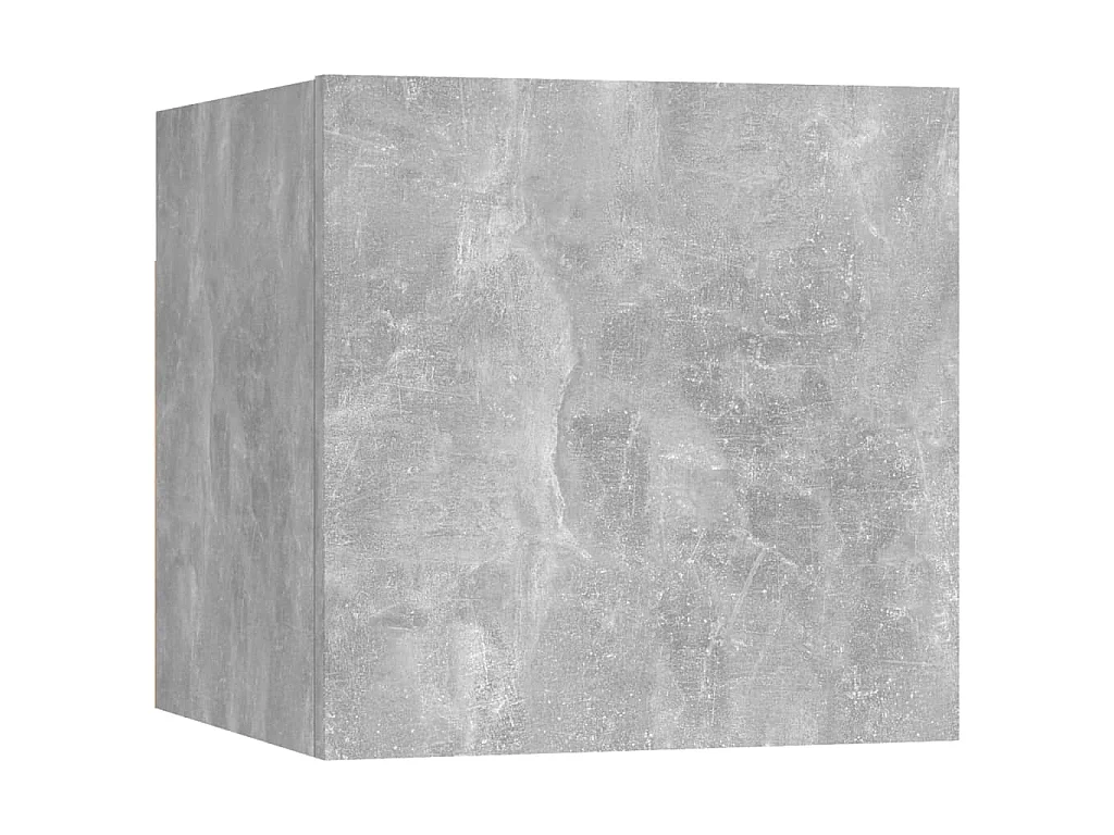 7 pcs conjunto de móveis de TV contraplacado cinzento cimento