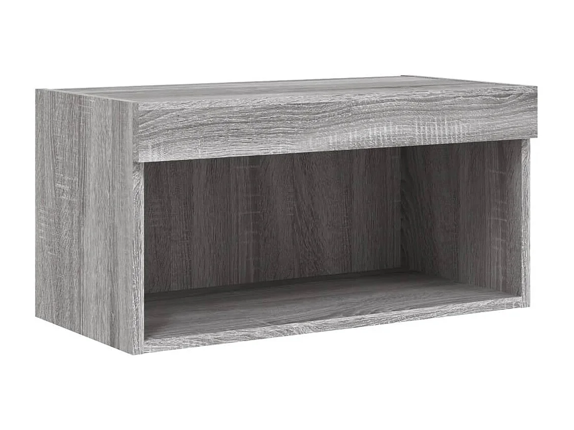 Ensemble de meubles TV muraux 6pcs et lumières LED sonoma gris