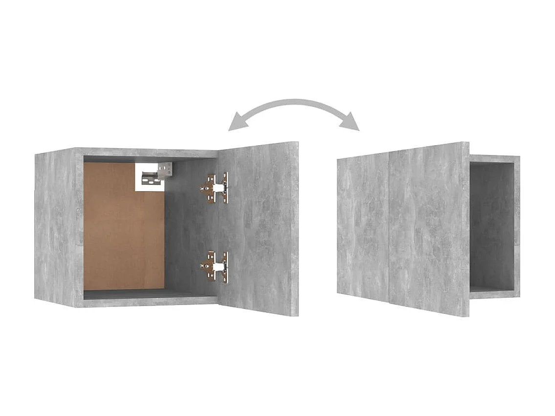 Ensemble de meubles TV 8 pcs Gris béton Bois d'ingénierie