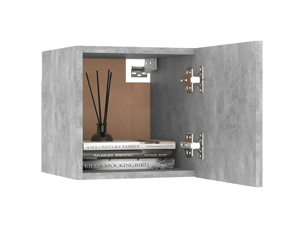 8 pcs conjunto de móveis de TV contraplacado cinzento cimento