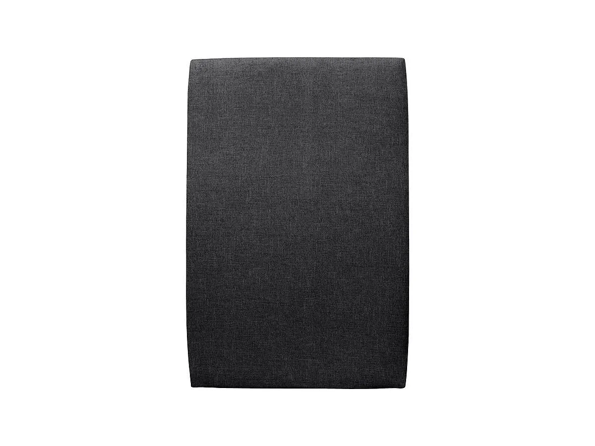 Lit 90x190cm avec tête de lit tapissier tissu et sommier kit Noir - Hauteur totale : 29cm