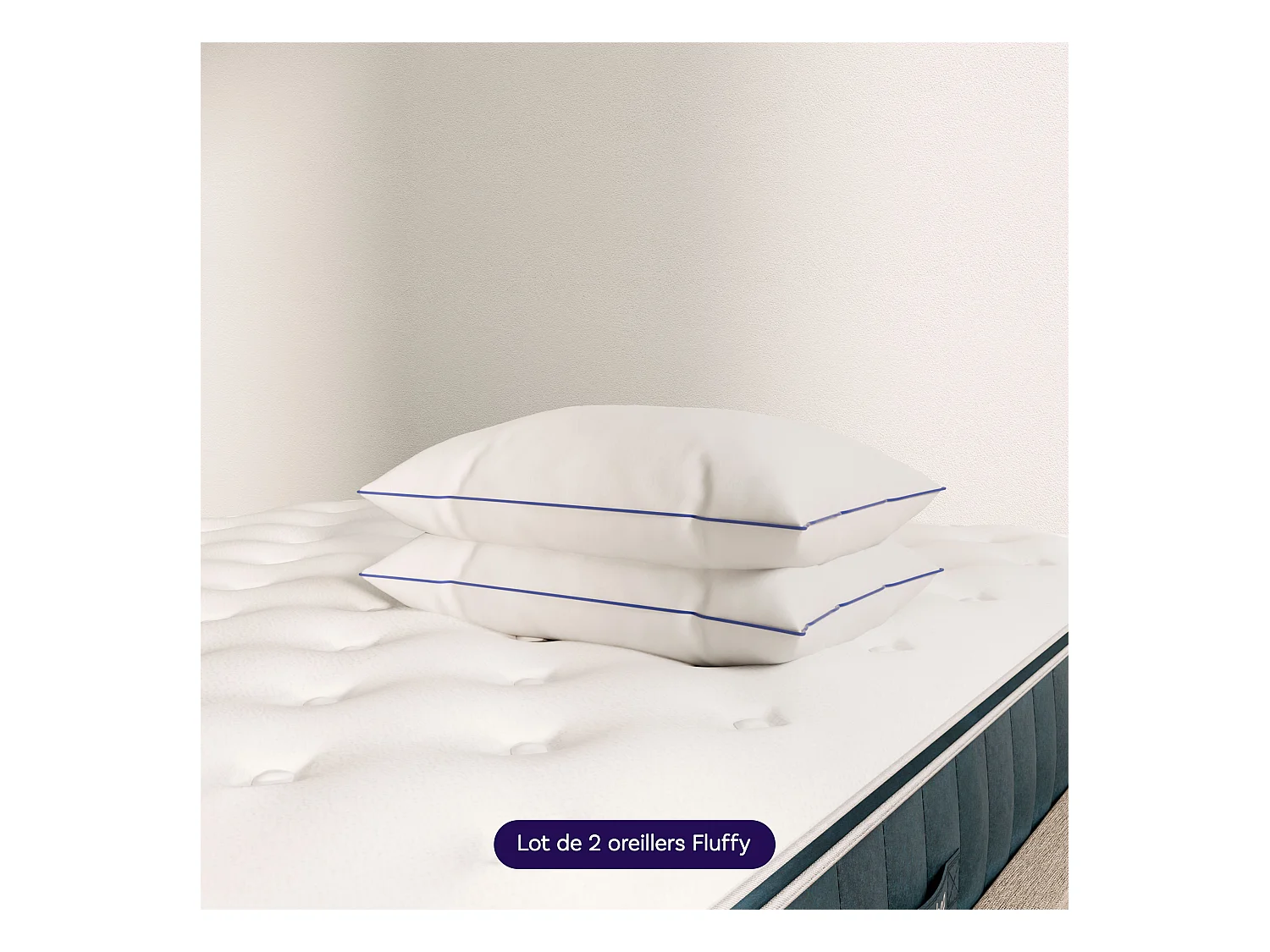 Matelas mémoire de forme et oreillers moelleux 90x190 épais 30cm