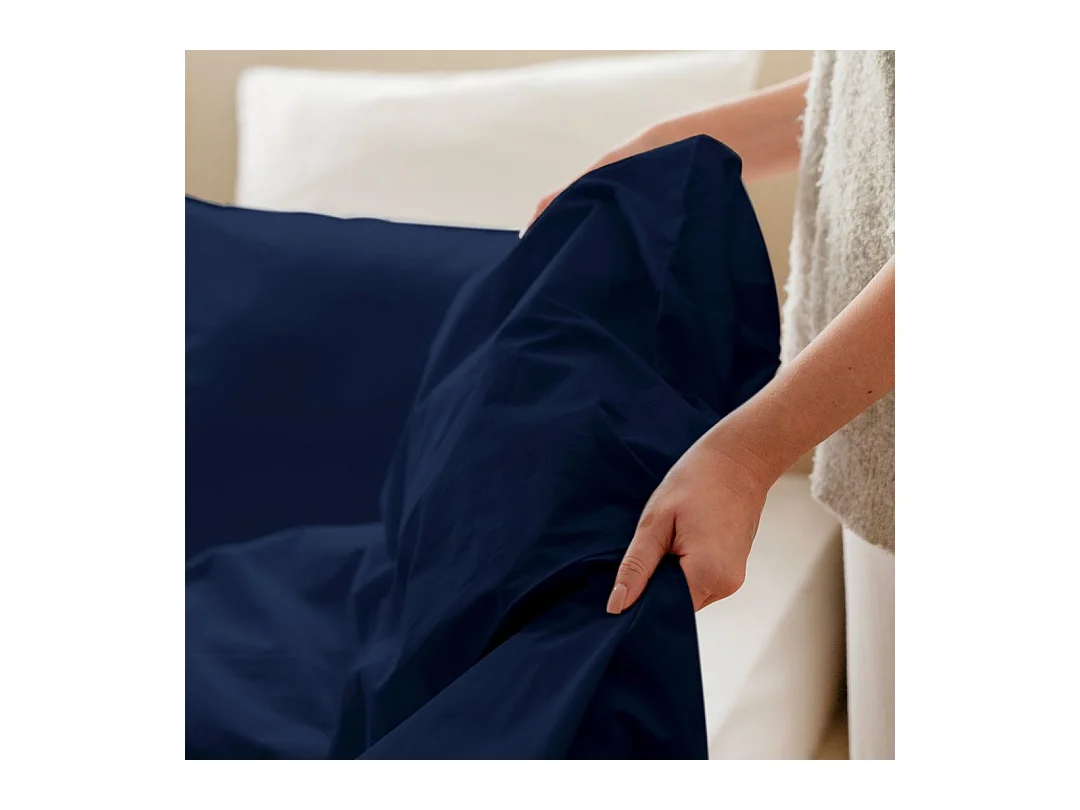 Housse de couette coton Bleu Nuit 200x200 cm