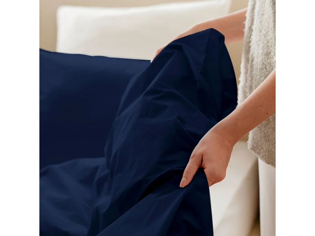 Housse de couette coton Bleu Nuit 200x200 cm