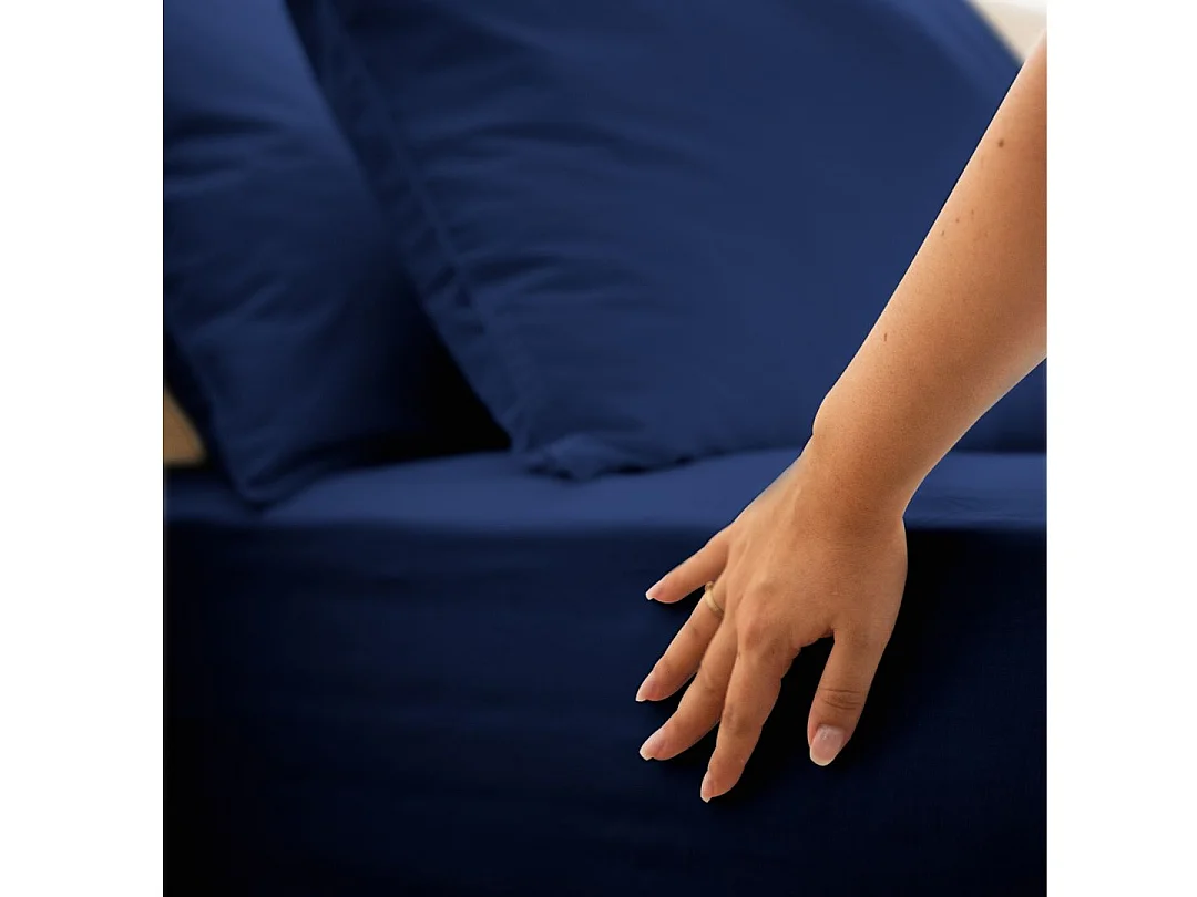Housse de couette coton Bleu Nuit 200x200 cm