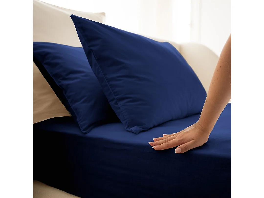 Housse de couette coton Bleu Nuit 140x200 cm