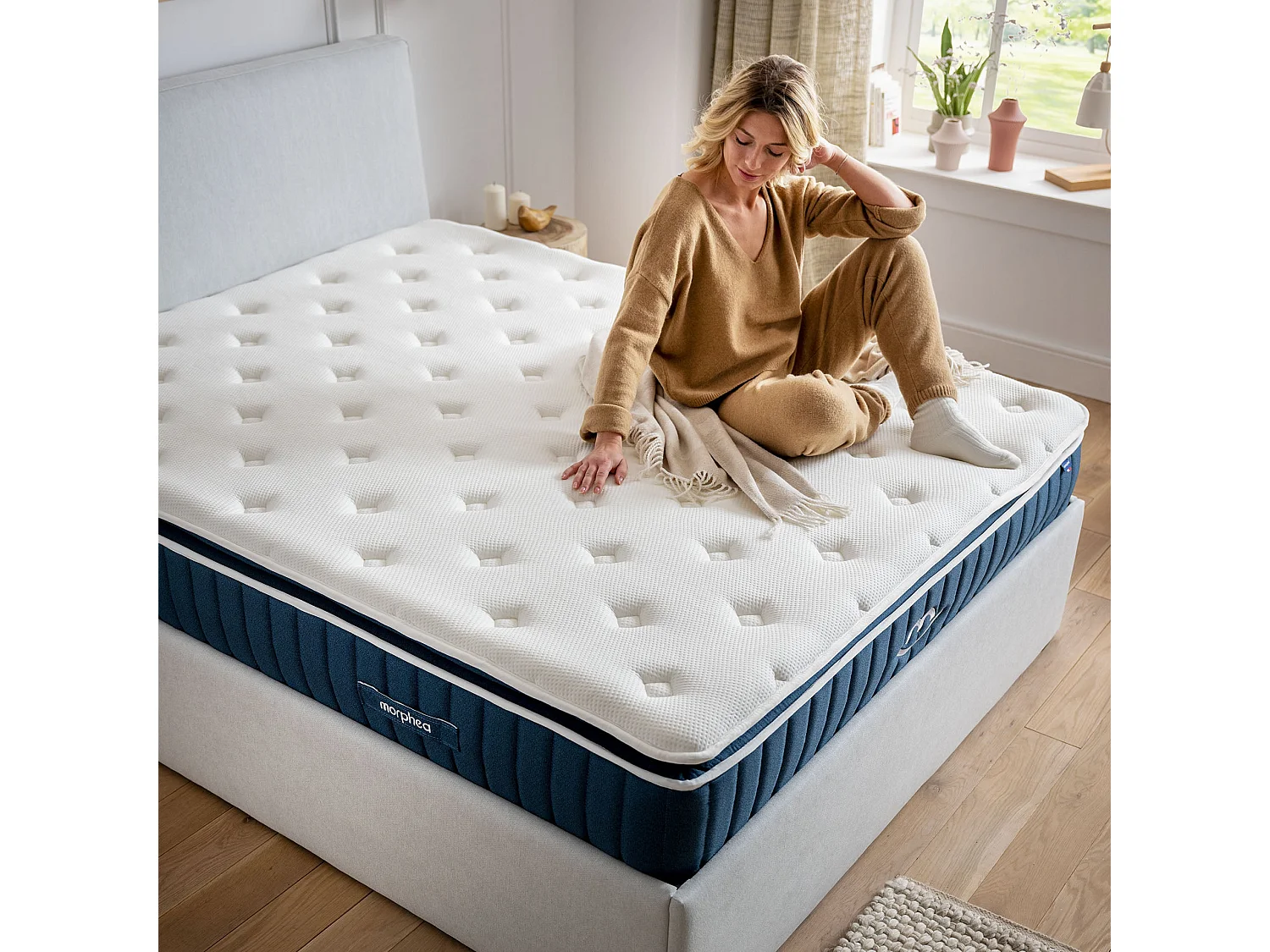 Matelas mémoire de forme et oreillers moelleux 200x200 épais 30cm