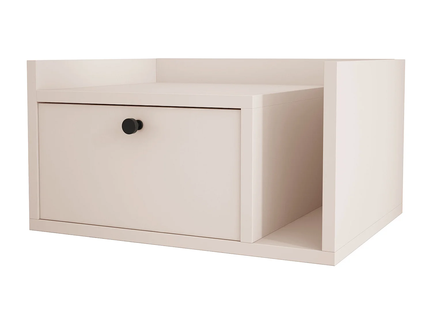 Table de chevet avec tiroir et poignée dorée, Cachemire, 50 x 35 x 27 cm, côté gauche