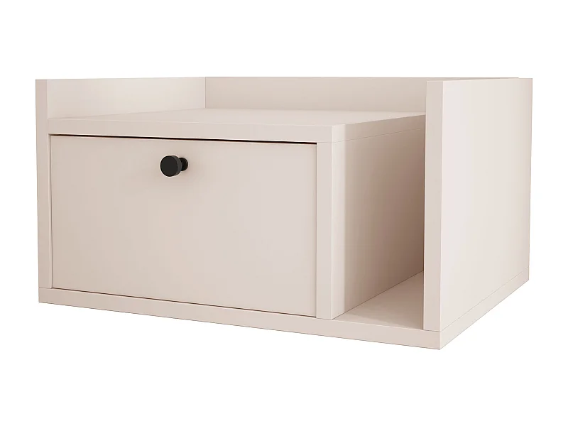 Table de chevet avec tiroir et poignée dorée, Cachemire, 50 x 35 x 27 cm, côté gauche