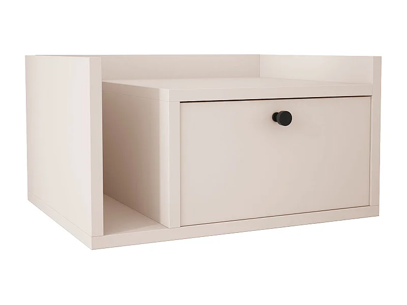 Table de chevet avec tiroir et poignée dorée, Cachemire, 50 x 35 x 27 cm, côté droit