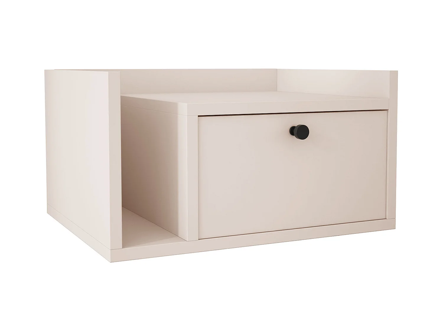 Table de chevet avec tiroir et poignée dorée, Cachemire, 50 x 35 x 27 cm, côté droit