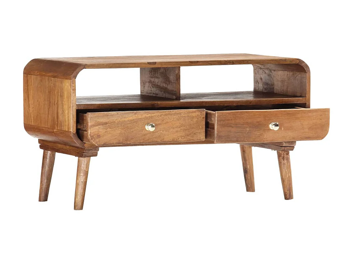 Mobile Porta TV 90x35x47 cm in Legno Massello di Mango