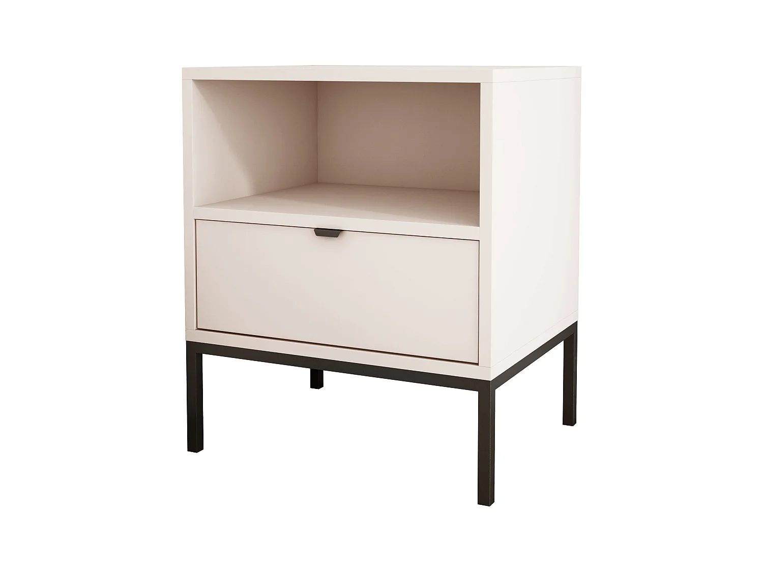 Table de chevet avec tiroir et cadre, poignée dorée, Cachemire, 50 x 40 x 58 cm