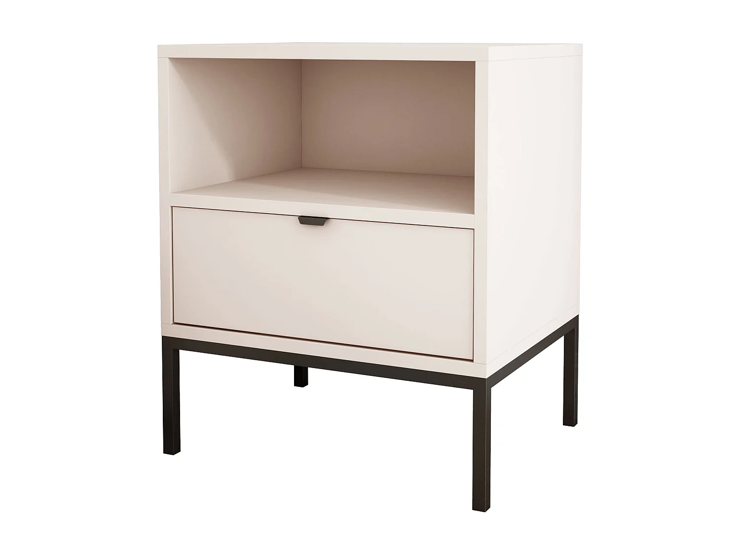 Table de chevet avec tiroir et cadre, poignée dorée, Cachemire, 50 x 40 x 58 cm