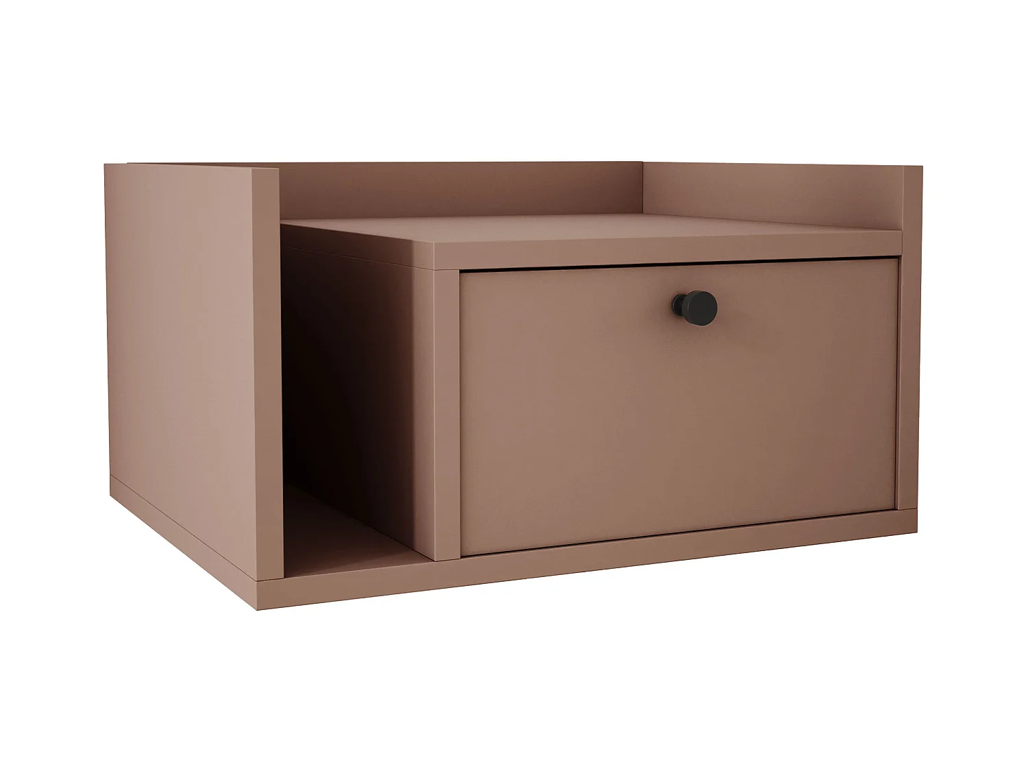 Mesita de noche con cajón y tirador dorado, color CAJUN, 50 x 35 x 27 cm, lado derecho